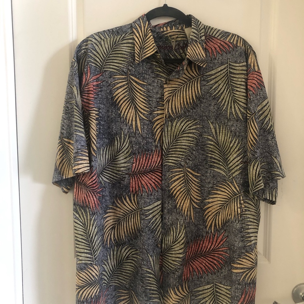 Tropical Leaf Print Men's Shirt